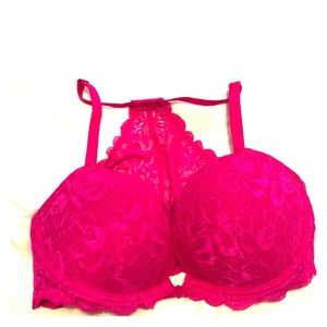 34DD VS Pink front close racer back bra